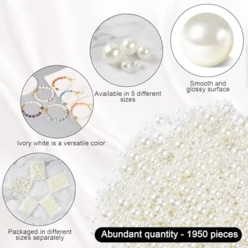 Phinus 1950 Pcs Pearl Beads for Crafts and Jewelry