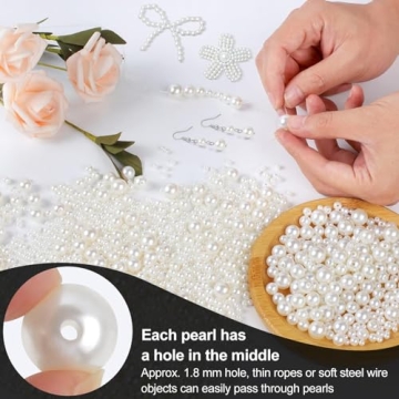 Phinus 1950 Pcs Pearl Beads for Crafts and Jewelry