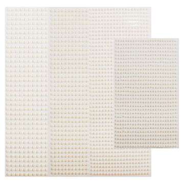 2800Pcs Beige Half Round Pearls Stickers - Self-Adhesive Crafts for All