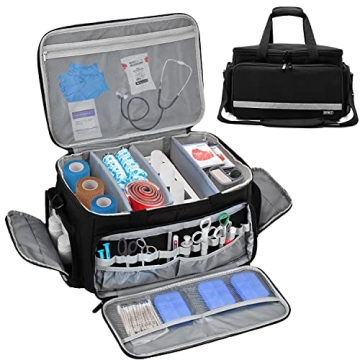 LEFOR·Z Home Health Nurse Bag Medical Bag Empty First Aid Storage with Detachable Divider Medical S...