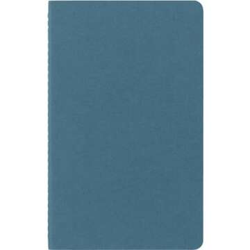 Moleskine Cahier Journal, Soft Cover, Large (5" x 8.25") Ruled/Lined, Black, 80 Pages (Set of 3)