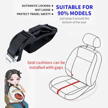 WNN Cushion Bump Strap - Comfortable Seat Adjuster for Moms