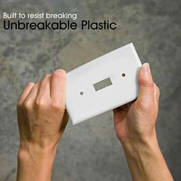 Power Gear Single Oversized Wall Plate Cover, 1 Gang, Light switch cover, 3.1” x 4.9”, Outlet Covers, Screws Included, White, 30598