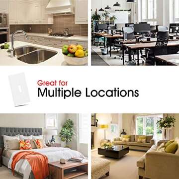 Power Gear Single Oversized Wall Plate Cover, 1 Gang, Light switch cover, 3.1” x 4.9”, Outlet Covers, Screws Included, White, 30598