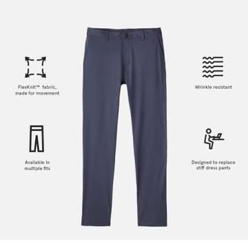 Rhone Commuter Men's Pants, Classic-Fit Mens Dress Pants, All-Day Comfort, Stretch Fabric, Work Pants for Men, Relaxed-Straight Leg Mens Casual Pants, Wrinkle Resistant Iron W35-33L
