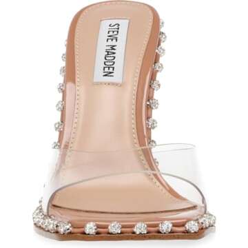 Steve Madden Women's Zaylee Heeled Sandal, Clear, 8