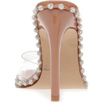 Steve Madden Women's Zaylee Heeled Sandal, Clear, 8