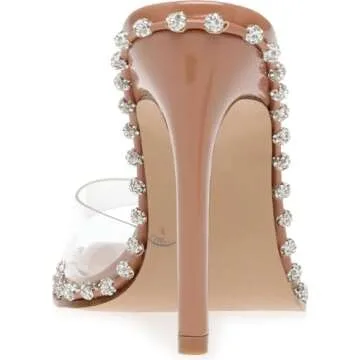 Steve Madden Women's Zaylee Heeled Sandal, Clear, 8