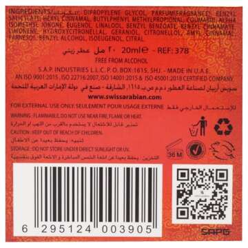 Swiss Arabian Noora - Luxury Products From Dubai - Long Lasting And Addictive Personal Perfume Oil Fragrance - A Seductive Signature Aroma - 0.6 Oz