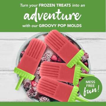 Tovolo Traditional Popsicle Making Tray Ice Pop Molds, Set of 6, Green