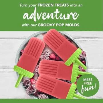 Tovolo Traditional Popsicle Making Tray Ice Pop Molds, Set of 6, Green
