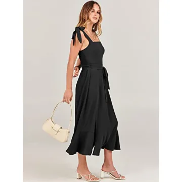 Elegant ANRABESS Square Neck Midi Dress for Weddings