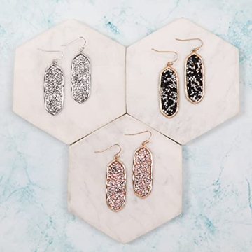 Stylish Glitter Rhinestone Drop Earrings for Women