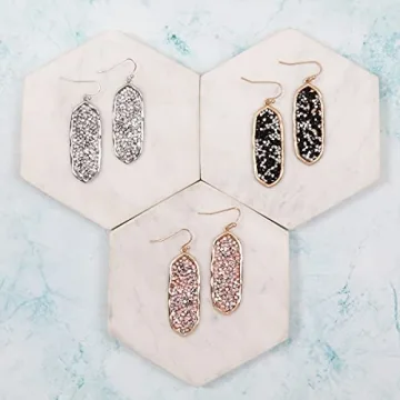 Stylish Glitter Rhinestone Drop Earrings for Women