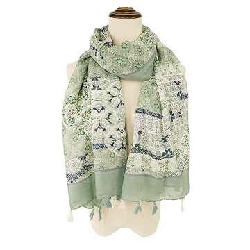 YOUR SMILE Large Boho Scarf - Lightweight Floral Shawl Wraps for Women