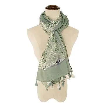Large Lightweight Floral Printed Scarf for Women