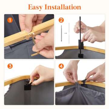 Lifewit 150L Laundry Basket with Lid, Clothes Hampers for Laundry with Bamboo Handles and 2 Removable Laundry Bags, Large Foldable Laundry Hamper for Bedroom, Bathroom, Dorm, Laundry Room, Grey