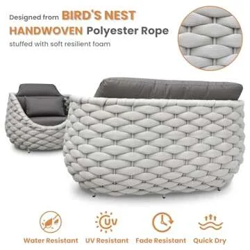 Erotr Aluminum Patio Furniture Set: 4-Piece Outdoor Sofa