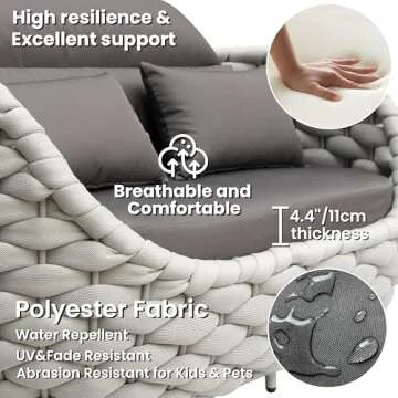 Erotr Aluminum Patio Furniture Set: 4-Piece Outdoor Sofa