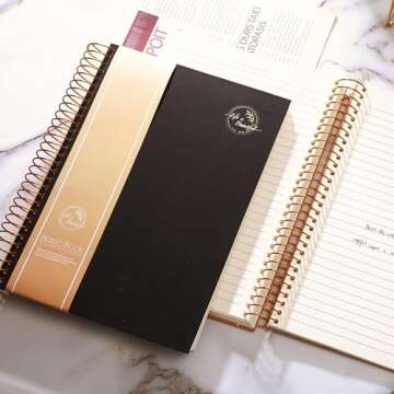 Yoment 4 Pack Hardcover Spiral Notebook - 300 Pages Quality Design