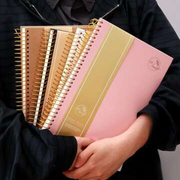 Yoment 4 Pack Hardcover Spiral Notebook - 300 Pages Quality Design