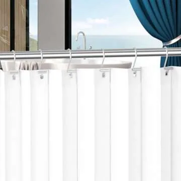 Gracelife Shower Curtain Hooks,Set of 12 Rust Resistant Metal Shower Curtain Rings for Bathroom,T-Bar Decorative Hooks Hangers for Shower Rod (Chrome)