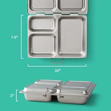 PlanetBox Launch Stainless Steel Lunchbox Large Capacity, Eco-Friendly Bento Box for Adults and Teen...