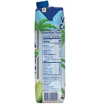 Vita Coco Coconut Water, Pure, 33.8 Fl Oz (Pack of 5)