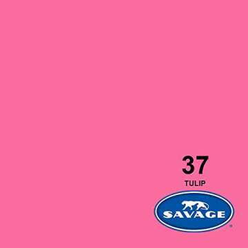 Savage Seamless Paper Photography Backdrop - Color #37 Tulip, Size 53 Inches Wide x 18 Feet Long, Backdrop for YouTube Videos, Streaming, Interviews and Portraits - Made in USA
