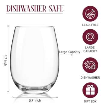 Elegant CHENGO Stemless Wine Glasses Set for Every Occasion