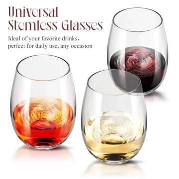 Elegant CHENGO Stemless Wine Glasses Set for Every Occasion
