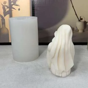 ZAKVOOR 3D Virgin Holding a Child Candle Mold Resin Casting Silicone Mold for DIY Aromatherapy Candles Wax Plaster Polymer Clay Decoration