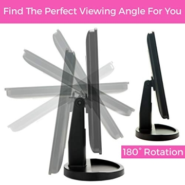 Absolutely Luvly Natural Daylight Lighted Makeup Mirror/Vanity Mirror with Touch Screen Dimming,Detachable 10X Magnification Spot Mirror