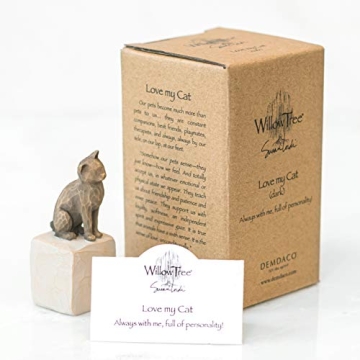 Willow Tree Love My Cat (Dark), Sculpted Hand-Painted Figure