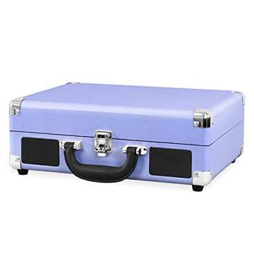 Victrola Vintage 3-Speed Bluetooth Portable Suitcase Record Player with Built-in Speakers | Upgraded...