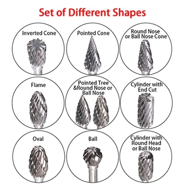 ATOPLEE 10PCS Carbide Rotary Tool Bits for Wood and Metal