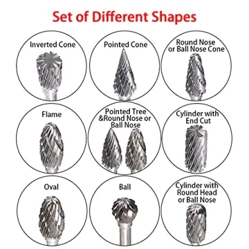 ATOPLEE 10PCS Carbide Rotary Tool Bits for Wood and Metal