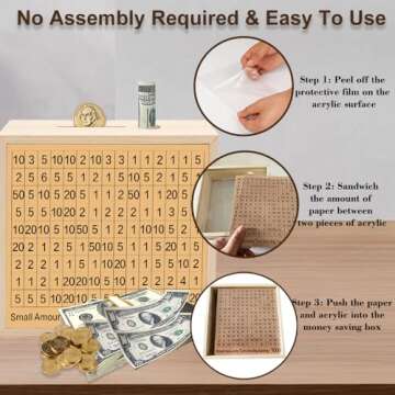 Cash Vault Money Savings Box, Piggy Bank for Adults Kids, Coin Bank for Boys and Girls, 10000 Saving...