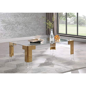 Meridian Furniture Casper Modern Dining Table Gold