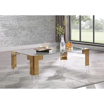 Meridian Furniture Casper Modern Dining Table Gold