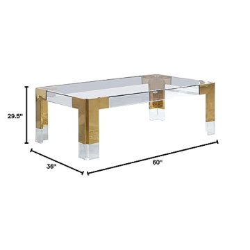 Meridian Furniture Casper Modern Dining Table Gold