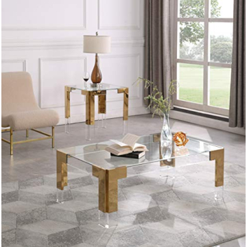 Meridian Furniture Casper Modern Dining Table Gold