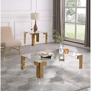 Meridian Furniture Casper Modern Dining Table Gold