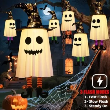 Halloween Hanging Ghosts with Lights for Perfect Spooky Vibe