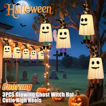 Halloween Hanging Ghosts with Lights for Perfect Spooky Vibe
