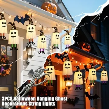 Halloween Hanging Ghosts with Lights for Perfect Spooky Vibe