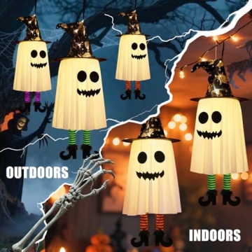 Halloween Hanging Ghosts with Lights for Perfect Spooky Vibe