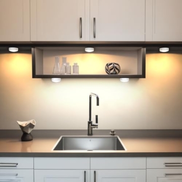 HELPEX Puck Lights with Remote for Under Cabinet Lighting