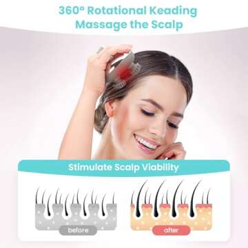 Portable Electric Scalp Massager, Rechargeable IPX7 Waterproof Scalp Massager w/ 100 Kneading Nodes, 3 Speed Modes, 2 Sets Massage Styles for Body Massage & Face Cleaning- Women,Men,Pets (Silver）