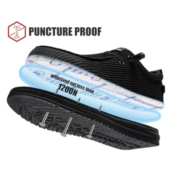 LARNMERN Men's Slip-On Safety Sneakers - Alloy Toe & More